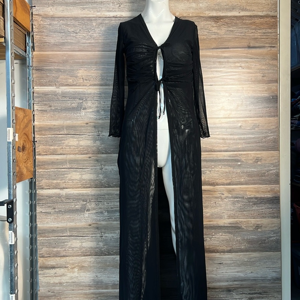 Tower USA Black Long Nylon Cover-Up NWOT